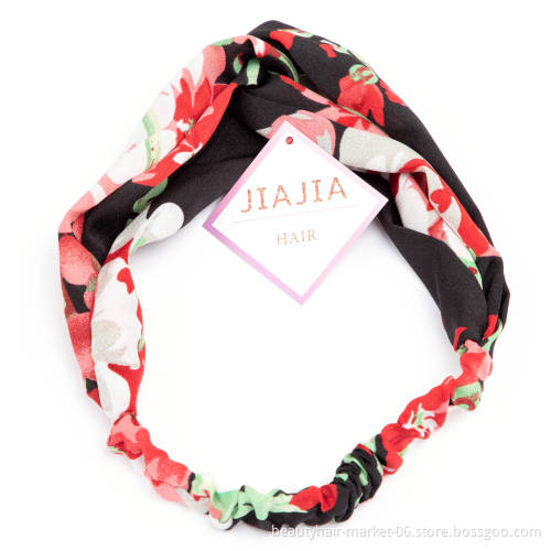 JIAJIA Women Colorful Twisted Knotted Head Wrap Elastic Turban Headband for Wig and Hair Style